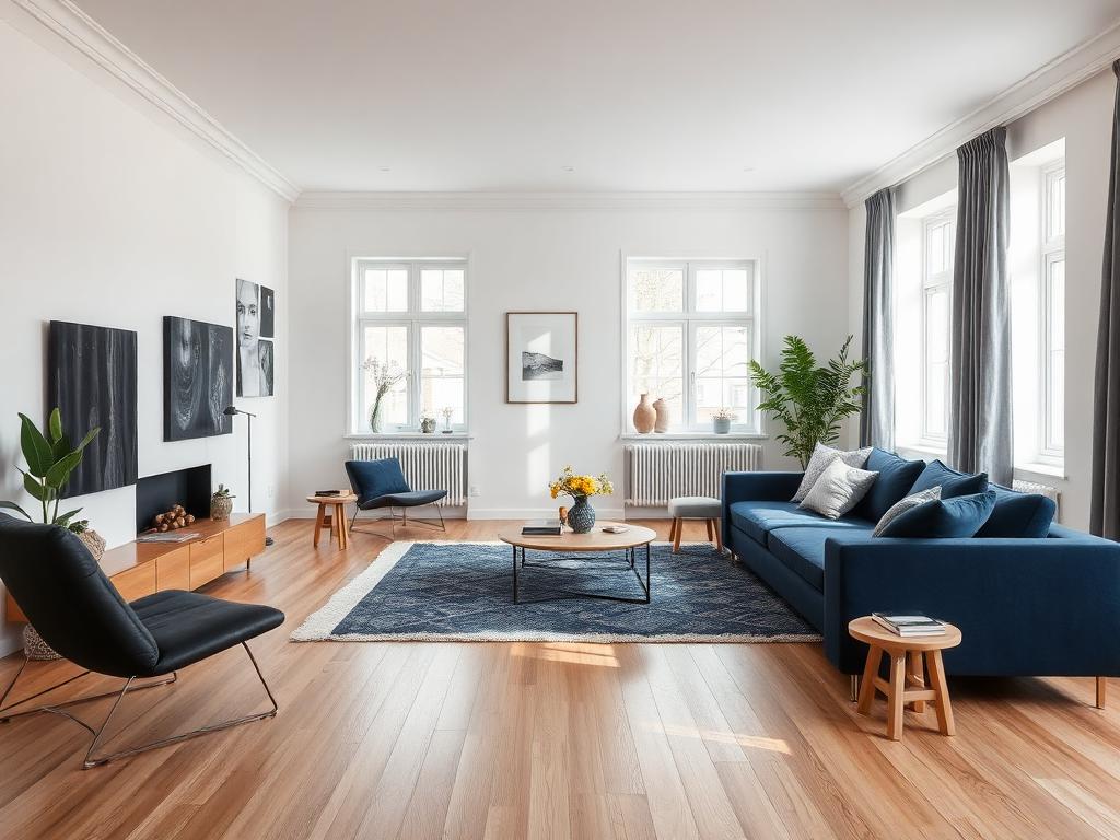 Nyoppusset Scandinavian stue